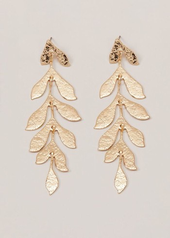 Phase Eight Long Petal Drop Jewellery Gold Australia | AZ3860951